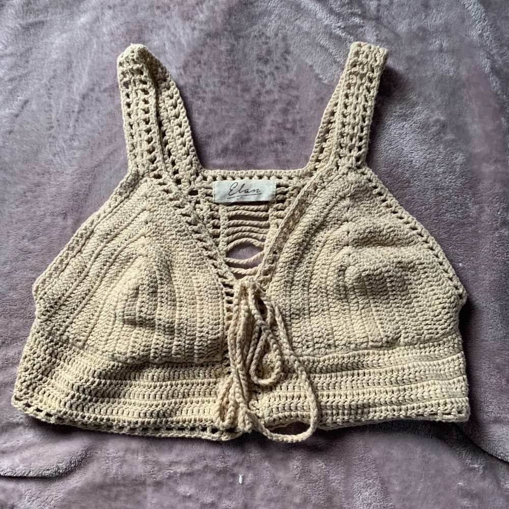 Crochet Beige Crop Top